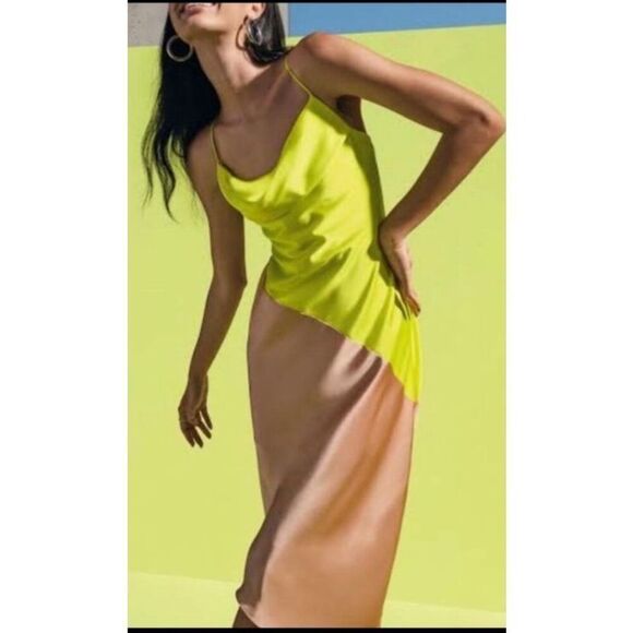 508. Cushnie X target two toned satin assymetrical midi dress size 8 - Picture 8 of 8